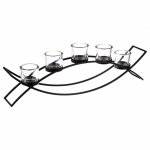 Atmosphera - photophore sur pied 'vague' 54cm noir Atmosphera - photophore sur pied 'vague' 54cm noir