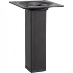 Pied de meuble carr� fixe acier �poxy noir, 10 cm - hettich
