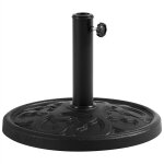 Yaheetech pied de parasol 10 kg socle de parasol en r�sine �44, 5 cm porte - parasol effet m�tal style ...