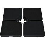 Pied de parasol lot de 4 dalles pour parasol � lester dim. tot. 100l x 100l x 6, 8h cm hdpe surface granuleuse ...