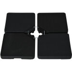 Pied de parasol lot de 4 dalles pour parasol � lester dim. tot. 100l x 100l x 6, 8h cm hdpe surface granuleuse ...