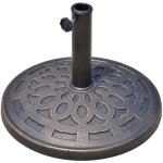 Pied de parasol base de lestage parasol rond r�sine imitation fonte motif rosace � 49 cm poids net 12 ...