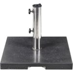 Beliani - pied de parasol carré moderne 45 x 45 cm en granit noir et acier inox ceggia Beliani - pied de parasol carré moderne 45 x 45 cm en granit noir et acier inox ceggia