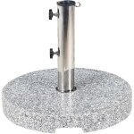 Beliani - pied de parasol rond moderne ? 45 cm en granit gris et acier inox ceggia