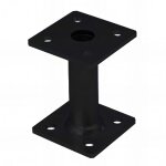 Pied de poteau � embase carr� zingu� noir � visser - 80 x 80 x 100 x 5, 0 mm