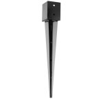Pied de poteau jardin noir ppjnet 72x117mm