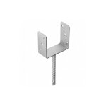 Fixtout - pied de poteau lourd en u zingué à ancrer - 161 x 120 x 4 mm Fixtout - pied de poteau lourd en u zingué à ancrer - 161 x 120 x 4 mm