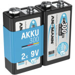 Piles 6f22 9v 300 mah nimh rechargeables (lot de 2) - ansmann Piles 6f22 9v 300 mah nimh rechargeables (lot de 2) - ansmann