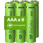 Gp batteries - piles rechargeables aaa lot de 6 - batteries 1, 2v - gp recyko