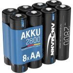 Piles rechargeables nimh aa 2800 mah 1, 2v (lot de 8) - ansmann
