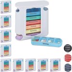 Pilulier 7 jours, lot de 10, 4 compartiments, bo�te m�dicaments, semainier comprim�s, matin midi soir ...