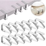 Pince nappe clips inoxydable, 12 pcs r�glables pinces de couverture de table, nappe clips anti - glissant ...
