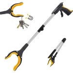 Pince � pr�hension - pliante portable 32' avec chausse - pied - t�te pivotante � 90� - aide � la collecte ...