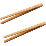 Pinces � toast en bambou r�utilisables - pinces � grille - pain en bois pour cuisiner et tenir - ustensile ...