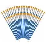 Pinceaux peinture bleus (lot de 50) - pinceaux acrylique, aquarelle et huile en poil de nylon avec manche ...