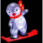 Pingouin lumineux 40 led ext�rieur sur son snowboard