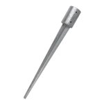Piquet d'angrage circulaire métallique 10 cm, base de 90 cm, idéaux pour poteaux en bois, gris Piquet d'angrage circulaire métallique 10 cm, base de 90 cm, idéaux pour poteaux en bois, gris