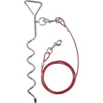 Flamingo - piquet pilka 46cm avec 1 cble d'attache de 3 m pour chien max 15 kg