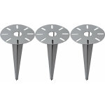 Piquet de sol pour clairage de jardin piquet de sol pour lampes piquets de sol 30 cm, acier poudr, ...