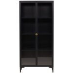 Vaisselier 2 portes en verre et mtal h190cm - noir - piring