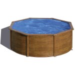 Gre - pools piscine ronde acier �3, 70m x h: 1, 22m - imitation bois - filtration � cartouche