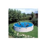 Gre ? piscine tubulaire ronde acier galvanis� 5, 70 m x 1, 32 m ? volume 27 798 litres ? filtration � ...
