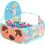Piscine � balles b�b� 120�102�74 cm, tente jeu pliable, panier basket, fosses boules, bleu.