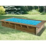 Piscine bois azura 3, 50 x 2, 00 x 0, 71 m liner bleu avec filtre  cartouche - ubbink