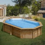Gre - piscine bois bambu 5, 35m x 3, 35m x h: 1, 30m