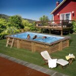 Gre ? piscine hors sol en bois marbella 4, 27m x 2, 77m x h: 1, 19m ? traitement autoclave iv ? volume ...