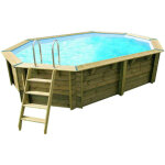 Ubbink - piscine bois sunwater octogonale 300x490x120cm liner bleu