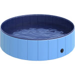 Piscine pour chiens bassin pliable bouchon vidange fond antid�rapant diam�tre 1, 20 m bleu