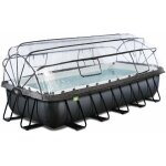 Te connectivity - piscine exit black leather 540x250x100cm avec pompe filtrante  sable et dme et pompe ...
