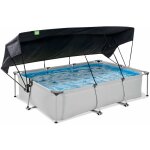 Piscine exit soft grey 300x200x65cm avec pompe filtrante et voile d'ombrage - gris