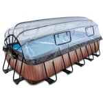 Exit toys - piscine tubulaire 540x250cm + d�me wood (marron)