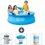 Piscine gonflable ronde intex easy set - 183 x 51 cm - bleue - baleine - incluse accessoire cb77