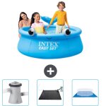 Piscine gonflable ronde intex easy set - 183 x 51 cm - bleue - baleine - incluse accessoire cb79