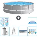Piscine intex round prism frame - 366 x 99 cm - grise - comprend des accessoires cb29 Piscine intex round prism frame - 366 x 99 cm - grise - comprend des accessoires cb29