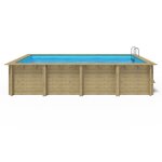Piscine rectangulaire hors sol en bois massif 620x300 cm ? hauteur 131 cm ? volume 18, 5 m� ? traitement ...
