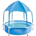 Piscine ronde avec parasol canopy metal frame intex 28209