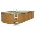 Piscine hors sol acier ovale 7, 30 x 3, 65 x 1, 32 m aspect bois osmose