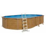 Piscine hors sol acier ovale 7, 60 x 4, 55 x 1, 20 m aspect bois canyon Piscine hors sol acier ovale 7, 60 x 4, 55 x 1, 20 m aspect bois canyon