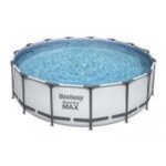 Piscine hors - sol ronde bestway 56438 steel pro max, 457 x 122 cm, gris