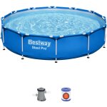 Piscine hors - sol tubulaire bestway steel pro 366x76 cm purateur  cartouche de 1 249 l / h