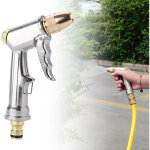 Pistolet d'arrosage m�tal pistolet arrosoir, bouton de contr�le de d�bit facile, pulv�risateur de jardin ...