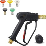 Pistolet de nettoyeur haute pression, 4000 psi, interface m22 (14 mm) et interface rapide karcher avec ...