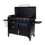 Plancha � gaz 5 br�leurs 14650w plaque ceramique 90 x 46 cm amovible pit boss