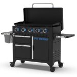 Plancha  gaz 5 brleurs 14650w plaque ceramique 90 x 46 cm amovible pit boss