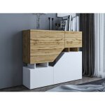 Bestmobilier - pitt - buffet haut - 120 cm - style industriel - bois / blanc Bestmobilier - pitt - buffet haut - 120 cm - style industriel - bois / blanc