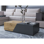 Bestmobilier - pitt - table basse - 124 cm - style industriel - bois / gris
